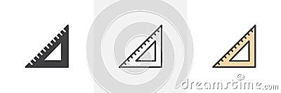 Triangular ruler different style icon Vector Illustration