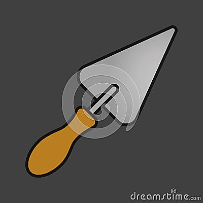 Triangular shovel color icon Cartoon Illustration