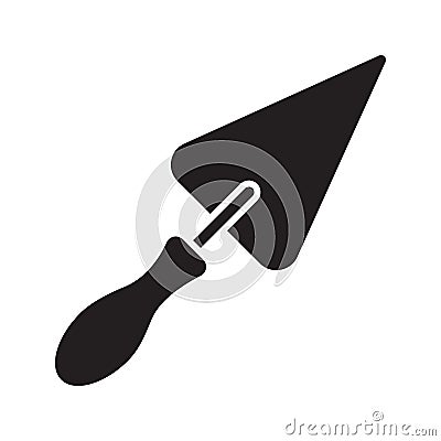 Triangular shovel glyph icon Cartoon Illustration