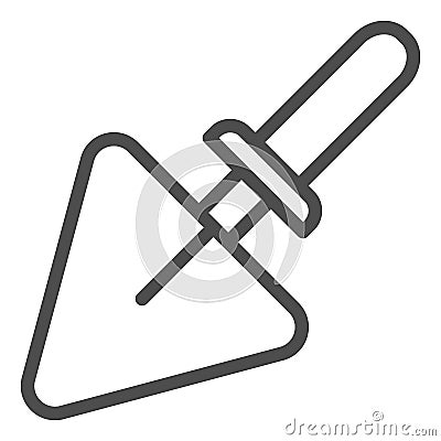 Triangular shovel line icon. Cement shovel vector illustration isolated on white. Tool outline style design, designed Vector Illustration