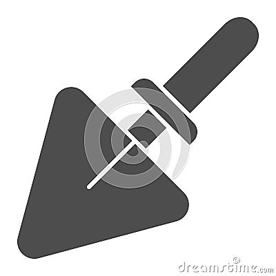 Triangular shovel solid icon. Cement shovel vector illustration isolated on white. Tool glyph style design, designed for Vector Illustration