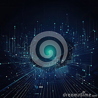 Triangular tech background with connections, Internet Connection technology background Stock Photo
