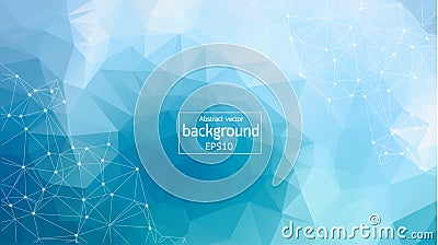 Triangular tech background with connections. Vector illustration.Colorful abstract background. Abstract polygonal background with Vector Illustration