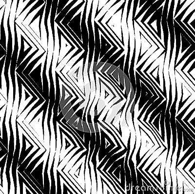 Triangular Tribal Pattern b&w Stock Photo