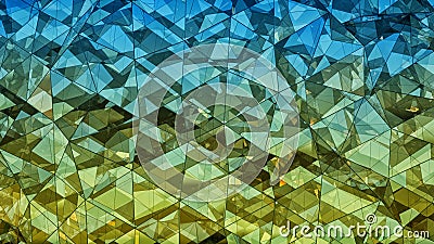 Triangulated multilayered glass shape abstract 3D rendering Stock Photo