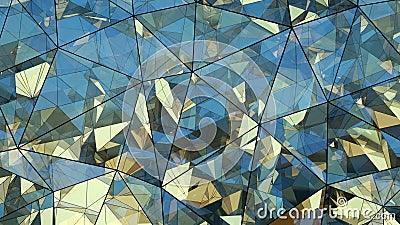 Triangulated multilayered glass shape abstract 3D rendering Stock Photo