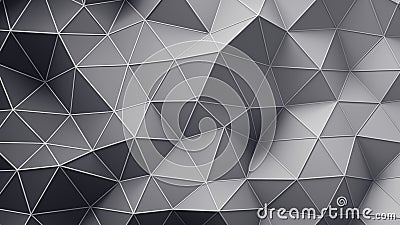 Triangulated polygonal surface 3D render Stock Photo