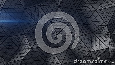 Triangulated shape with subdivided polygons 3D rendering Stock Photo