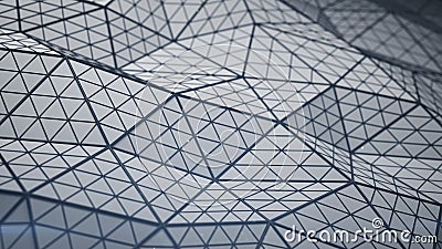 Triangulated shape with subdivided polygons 3D rendering Stock Photo