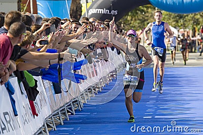 Triathlon Barcelona - Running Editorial Stock Photo