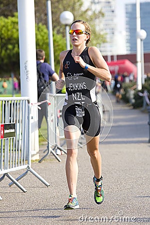 Triathlon Barcelona - Running Editorial Stock Photo