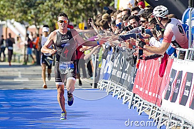 Triathlon Barcelona - Running Editorial Stock Photo