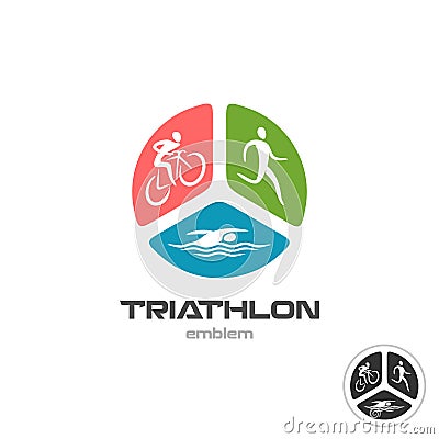 Triathlon sport logo Vector Illustration