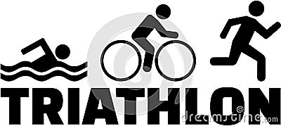 Triathlon swimming bike running pictogram Vector Illustration