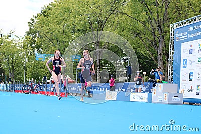 Triathlon triathletes sport healthy exercise run Editorial Stock Photo