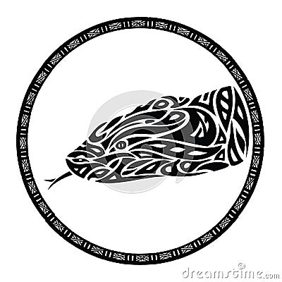 Tribal anaconda snake tattoo Vector Illustration