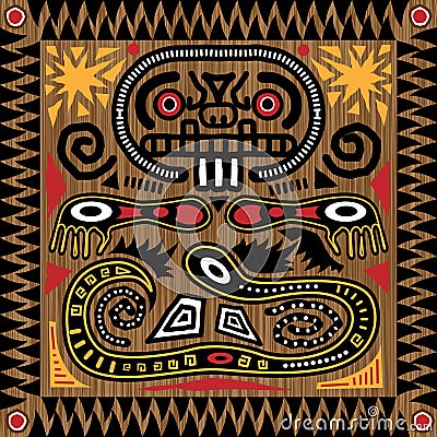 Tribal Aztec Tile Vector Illustration