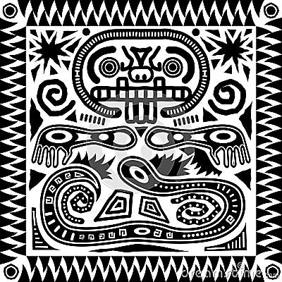 Tribal Aztec Tile Vector Illustration