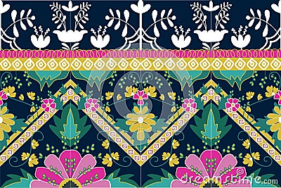 Tribal Bali motif ethnic colourful Morocco motif seamless pattern nature traditional background vector Vector Illustration