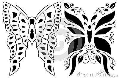 Tribal butterflies - tattoo - vector format Vector Illustration