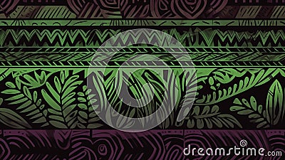 Tribal Chic Plum Purple and Mossy Green Earthy Tones Pattern Stock Photo