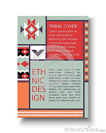 Tribal colorful brochure flyer Vector Illustration