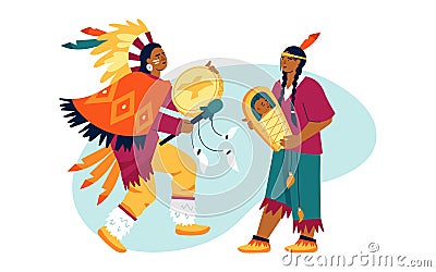 Tribal culture - modern flat design style illustration Vector Illustration