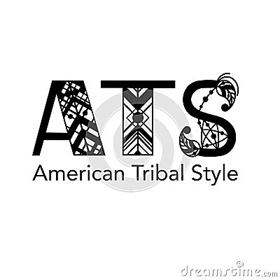 Tribal dance style name written by ethnic letters. Vector Illustration