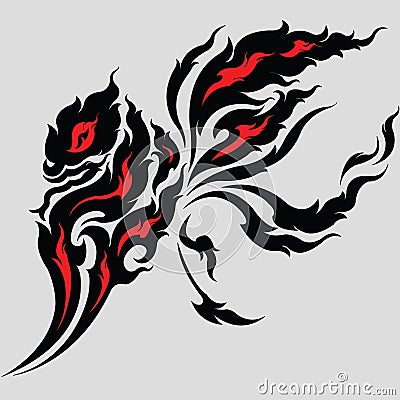 Tribal Dragon tattoo design Vector Illustration