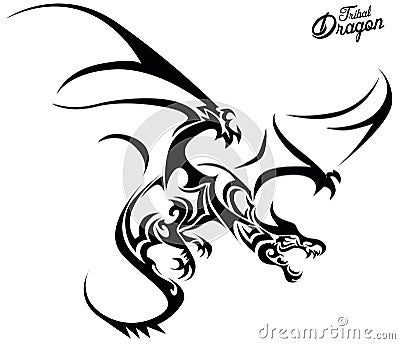 Tribal Dragon Vector Illustration