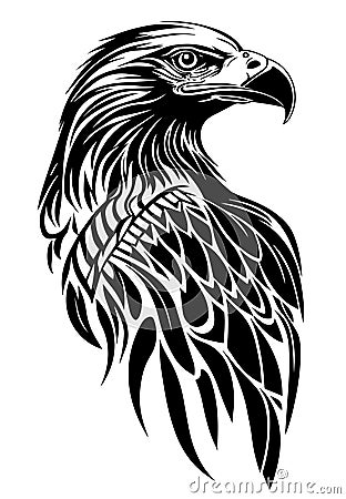 Tribal eagle tattoo. vector drawing great for t-shirts, logo, emblems and patch Stock Photo