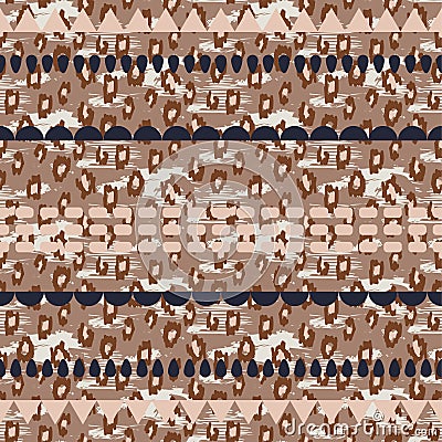 Tribal ethnic boho seamless pattern neutral colors texture. Vector Illustration