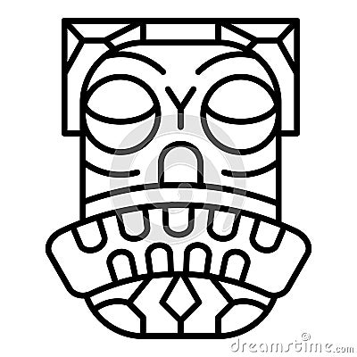 Tribal face icon, outline style Vector Illustration