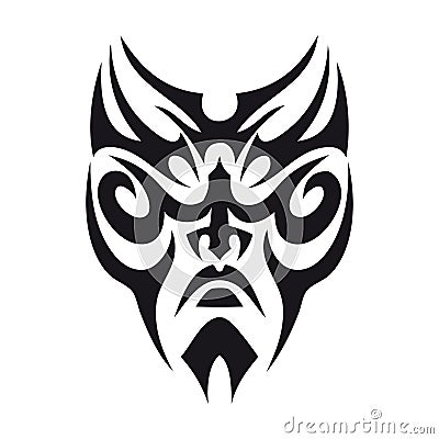 Tribal face tattoo Stock Photo