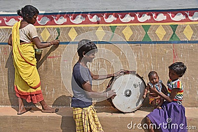 Tribal Family Editorial Stock Photo