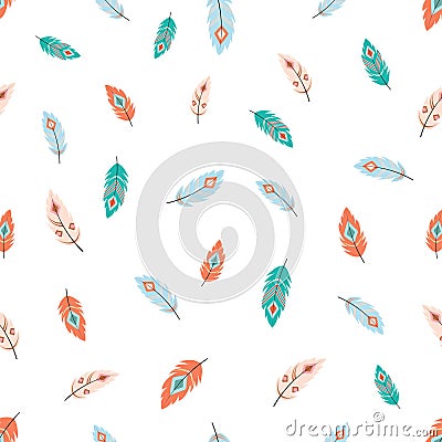 Tribal feathers pattern Vector Illustration