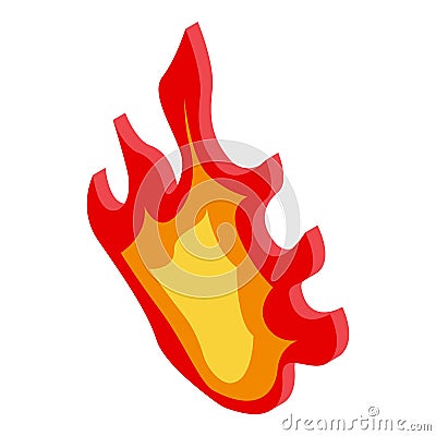 Tribal fire icon, isometric style Vector Illustration