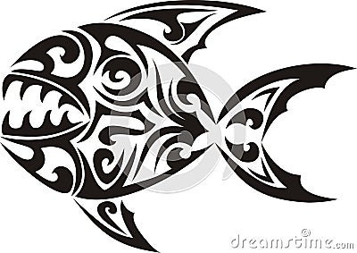 Tribal fish tattoo Vector Illustration