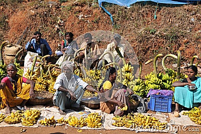 Tribal fruit Market of Araku Valley, Vishakhapattnam, India Editorial Stock Photo