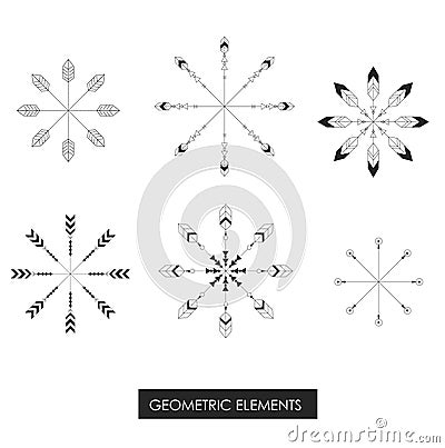 Tribal geometric elements. Tribal minimalism. Vector Illustration