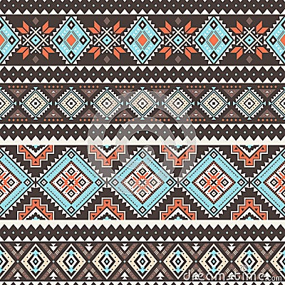 Tribal striped geometric seamless pattern Vector Illustration