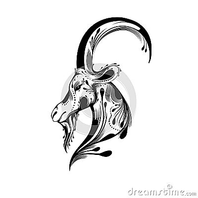 Tribal Goat Head Stock Vector - Image: 43993110