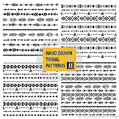 Tribal hand drawn backgrounds Vector Illustration