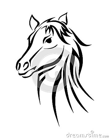 Stencil Tribal horse Head Logo Vector Illustration