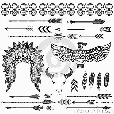 Tribal Indian Ethnicity Collections Vector Illustration