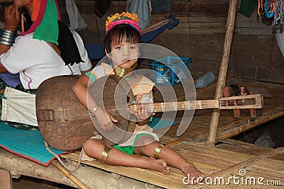Tribal Karen child in Thailand Editorial Stock Photo