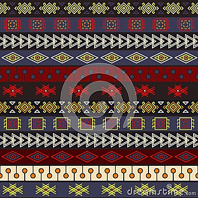 Tribal knitted seamless pattern, indian or african ethnic patchwork style Stock Photo