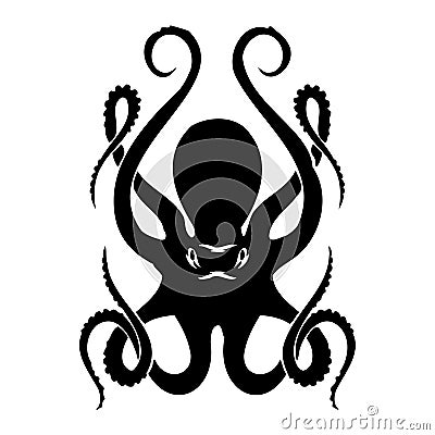 Tribal Octopus - Sea Monster SVG Digital Download - tribal, tattoo Cricut, Cameo, Silhouette - Vector, Clipart, decals Vector Illustration