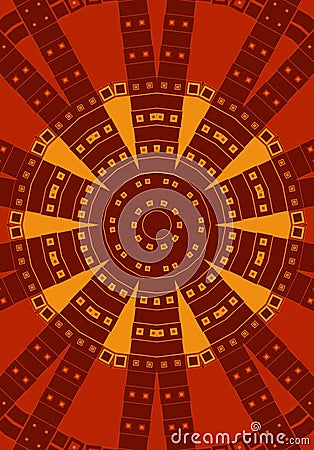 Tribal Pattern Circle in Red Stock Photo