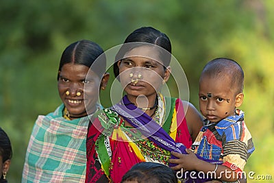 Tribal People attending Procession during Dussera Festival at Jagdalpur,Chhattisgarh,India Editorial Stock Photo